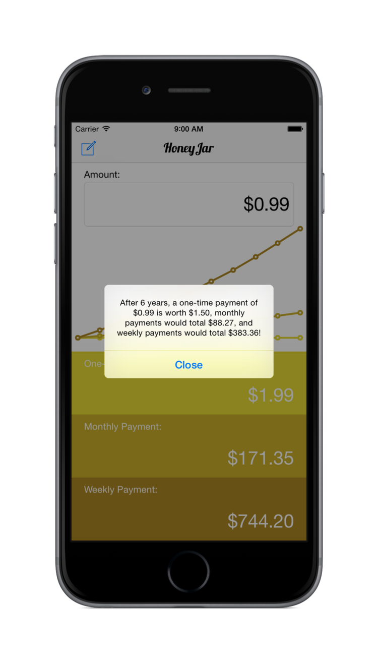 Image showing HoneyJar's calculation of future value after 6 years